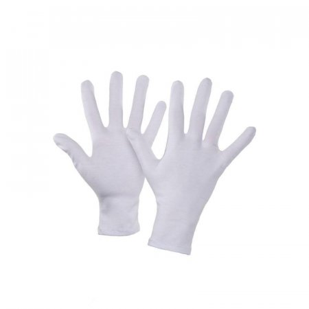 Перчатки защитные для сферы услуг хлопковые белые (30 нитей, 10 класс,  размер 7, S, 10 пар в упаковке)