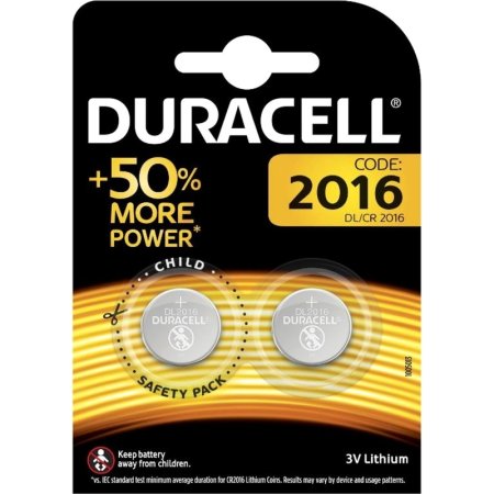 Батарейка CR2016 Duracell (2 штуки в упаковке)