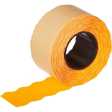 Этикет-лента волна оранжевая 26х12 мм (10 рулонов по 800 этикеток)