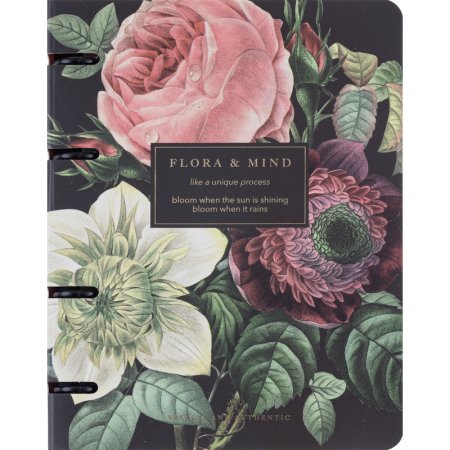 Тетрадь общая Be Smart Flora А5 120 листов в клетку на кольцах (обложка  с рисунком букет, с перфорацией, матовая ламинация, тиснение фольгой)