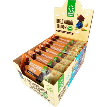 Батончик злаковый Absolute Nature Воздушное тоффи брауни (16 штук по 30  г)
