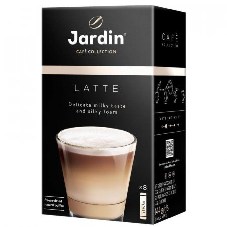 Кофе порционный растворимый Jardin 3 в 1 Latte 8 пакетиков по 18 г