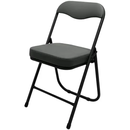 Стул складной РС 04 кант серый/черный (искусственная кожа)