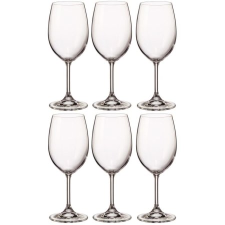 Набор бокалов для вина Crystal Bohemia Sylvia стеклянные 350 мл (6 штук  в упаковке)