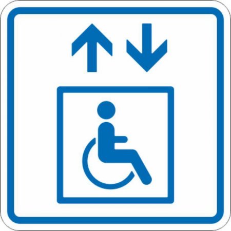 Знак безопасности Лифт доступный для инвалидов на креслах-колясках ТП1.3 (150х150 мм, пластик, тактильный)
