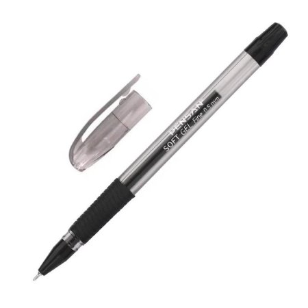 Ручка гелевая неавтоматическая Pensan Soft Gel Fine черная (толщина  линии 0.3 мм)