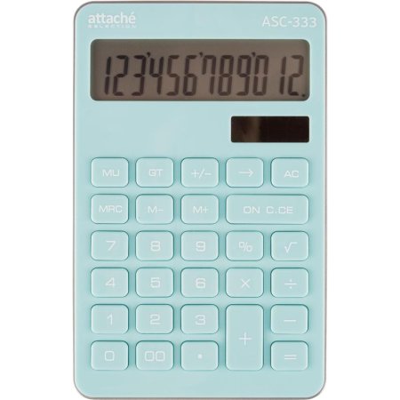 Калькулятор настольный Attache Selection ASС-333 12-разрядный голубой 170x108x12 мм