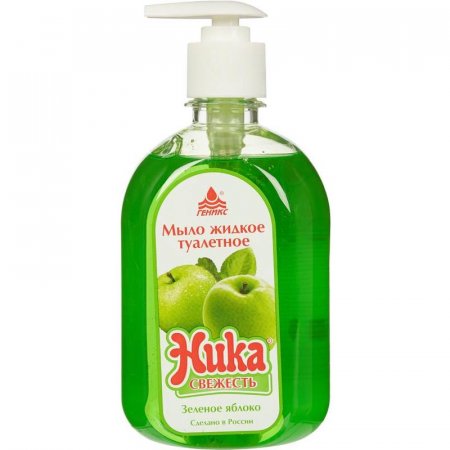 Жидкое мыло Ника-свежесть яблоко 500 мл (с дозатором)