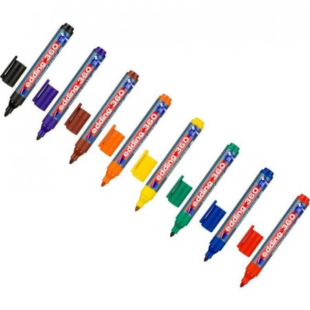 Набор маркеров для досок Edding 360 8 цветов (толщина линии 1.5-3 мм, 8  штук в упаковке)