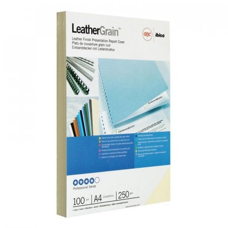 Обложки для переплета картонные GBC А4 кожа слоновая кость Обложки для переплета картонные GBC А4 кожа слоновая кость