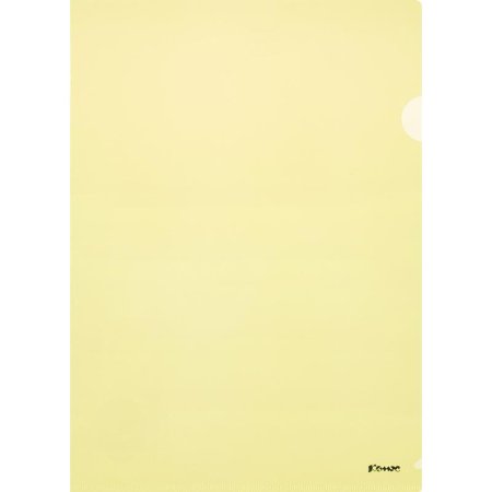 Папка-уголок Комус A4 пластиковая 180 мкм желтая
