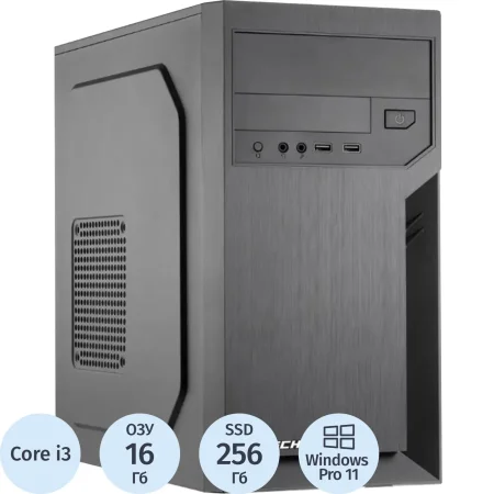 Системный блок BigTech PC S3010 Core i3 12100/DDR4 16 ГБ/SSD 256 ГБ/Windows 11 Pro