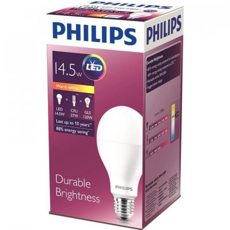 Лампа светодиодная Philips 14.5 Вт E27 грушевидная 3000 K теплый белый свет