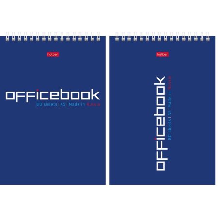Блокнот Hatber Office Book А5 80 листов в ассортименте в клетку на  спирали (146х211 мм)