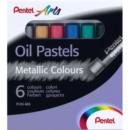 Пастель масляная Pentel художественная металлик 6 цветов в наборе