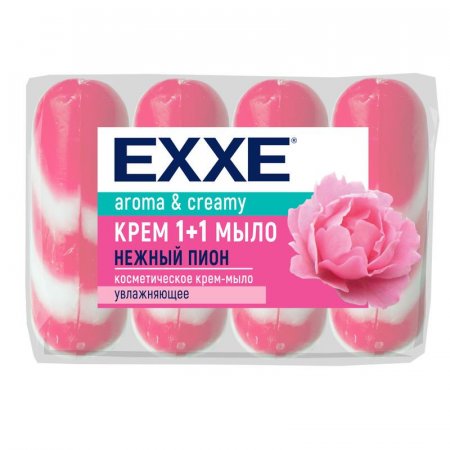 Крем-мыло Exxe 1+1 Нежный пион 90 г (4 штуки в упаковке)
