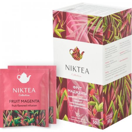 Чай NikTea Фрут Маджента фруктовый с ароматом малины 25 пакетиков