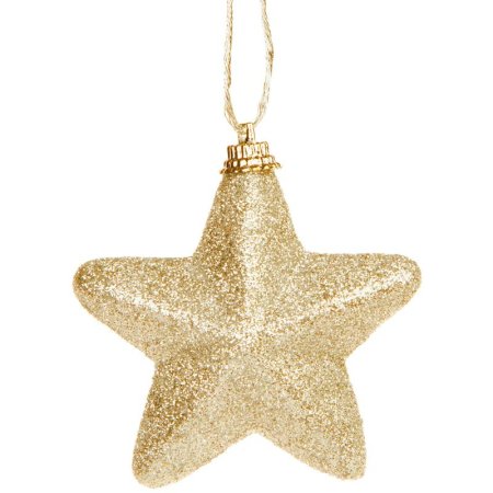 Набор новогодних украшений Золотистые звезды пенополистирол (диаметр 7.8  см, 9 штук в упаковке)