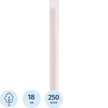 Размешиватель одноразовый деревянный Комус бежевый 180 мм