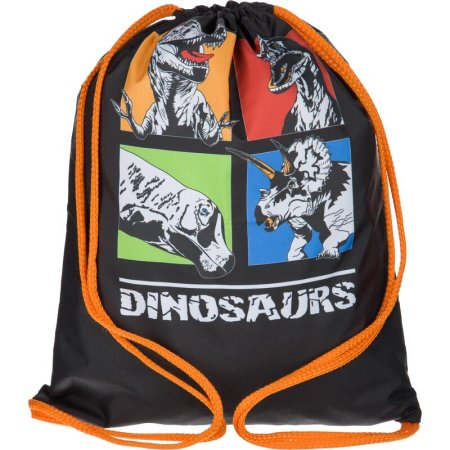 Мешок для сменной обуви №1 School Dinosaurs 330x420 мм с 1 отделением  черный