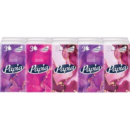 Носовые платочки бумажные Papia Silky Softness 3-слойные