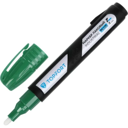 Маркер промышленный лаковый TOPFORT Industrial Plus для агрессивной  среды зелёный 3-4 мм (2096991)