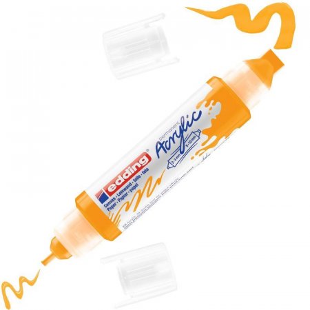 Маркер-аппликатор акриловый двусторонний 3D Edding 5400 Солнечный желтый (толщина линии 2-3 и 5-10 мм)