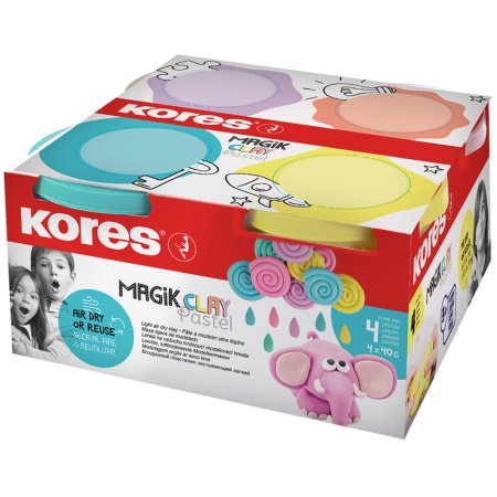 Масса для лепки Kores Magik Clay Pastel 4 цвета 160 г (1536762)