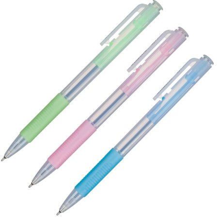Ручка шариковая автоматическая в ассортименте Attache Акварель синяя  (толщина линии 0.4 мм)