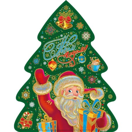 Наклейка новогодняя на окна Magic Time Новогодняя Яркая елочка с  раскраской 38x30  см