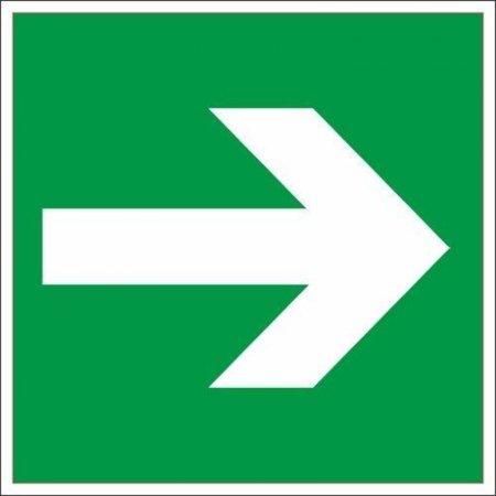 Знак безопасности Направляющая стрелка E02-01 (200х200 мм, пленка ПВХ)