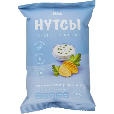 Чипсы ВкусВилл сметана и зелень нутовые 50 г