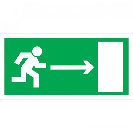 Знак безопасности Направление к эвакуационному выходу направо E03  (150x300 мм, пленка ПВХ, 10 штук в упаковке)
