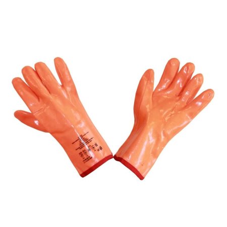 Перчатки рабочие утепленные от порезов и проколов с ПВХ покрытием  красные (размер 11)