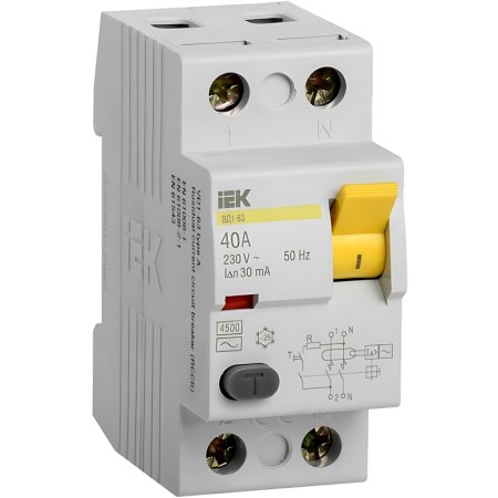 Выключатель автоматический дифференциальный IEK MDV10-2-040-030 2п 40А  30мА АС