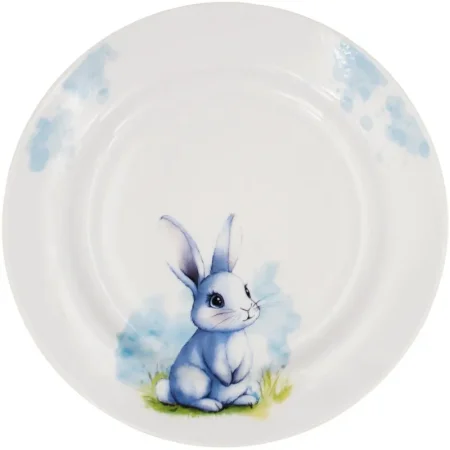 Тарелка десертная Дулевский фарфоровый завод Гладкий край Зайка фарфор  17.5 см разноцветная (25 штук в упаковке)