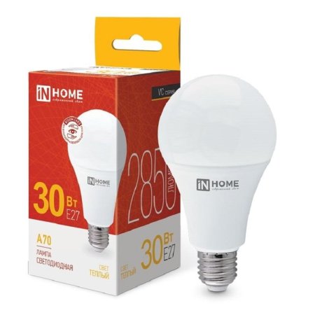 Лампа светодиодная In Home LED-A70-VC груша 30Вт 3000K 2850Лм 220В  4690612024127