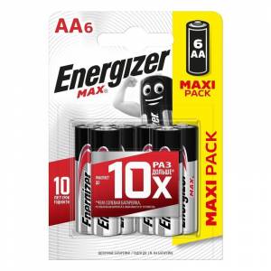 Батарейки Energizer Max пальчиковые АА E91 (6 штук в упаковке)