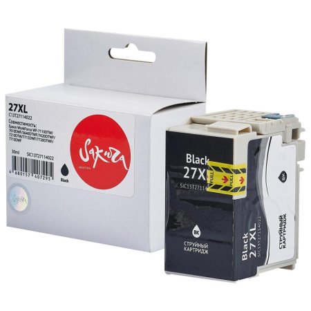 Картридж струйный Sakura C13T27114022 (27XL BK) для Epson черный  совместимый повышенной емкости