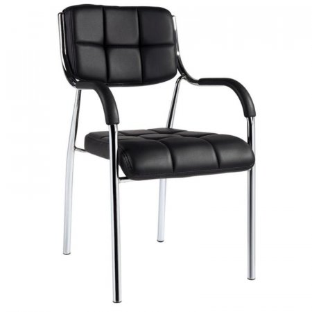 Стул офисный Easy Chair 805 VP черный (искусственная кожа, металл хромированный)