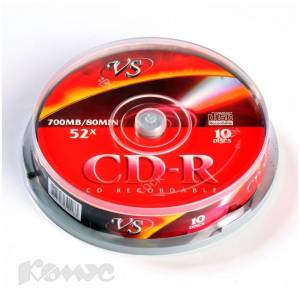 Диск CD-R VS 700 Mb 52x (10 штук в упаковке)