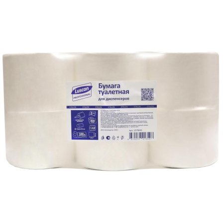 Бумага туалетная в рулонах Luscan Professional Etalon 2-слойная 12  рулонов по 100 метров (артикул производителя 1579043)