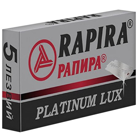 Сменные лезвия для бритья Rapira Platinum Lux для Т-образного станка  двусторонние (5 штук в упаковке)