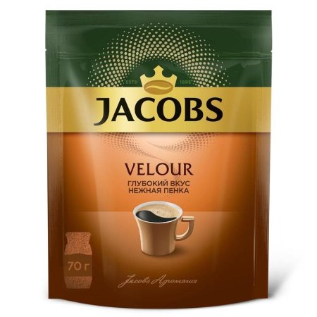 Кофе растворимый Jacobs Velour Нежная пенка 70 г (пакет)