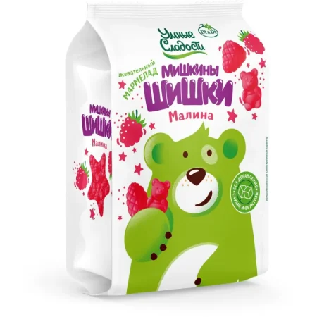 Мармелад Умные сладости Мишкины шишки малина без сахара 150 г