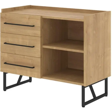 Тумба сервисная Loftis LSC-3D.A. (дуб бофорд/черный, 904х445х750 мм, 3  ящика)