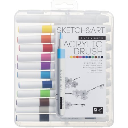 Набор акриловых маркеров Sketch&Art 12 цветов (толщина линии 1-4  мм)