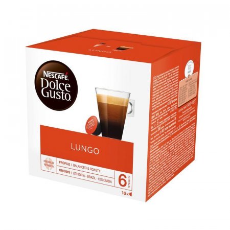 Капсулы для кофемашин Nescafe Dolce Gusto Лунго (16 штук в упаковке)