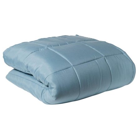 Одеяло KyuAr 180х200 см лебяжий пух/микрофибра стеганое (синее)