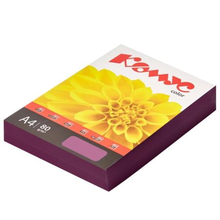 Бумага цветная для печати Комус Color ежевика интенсив (А4, 80 г/кв.м,  500 листов)